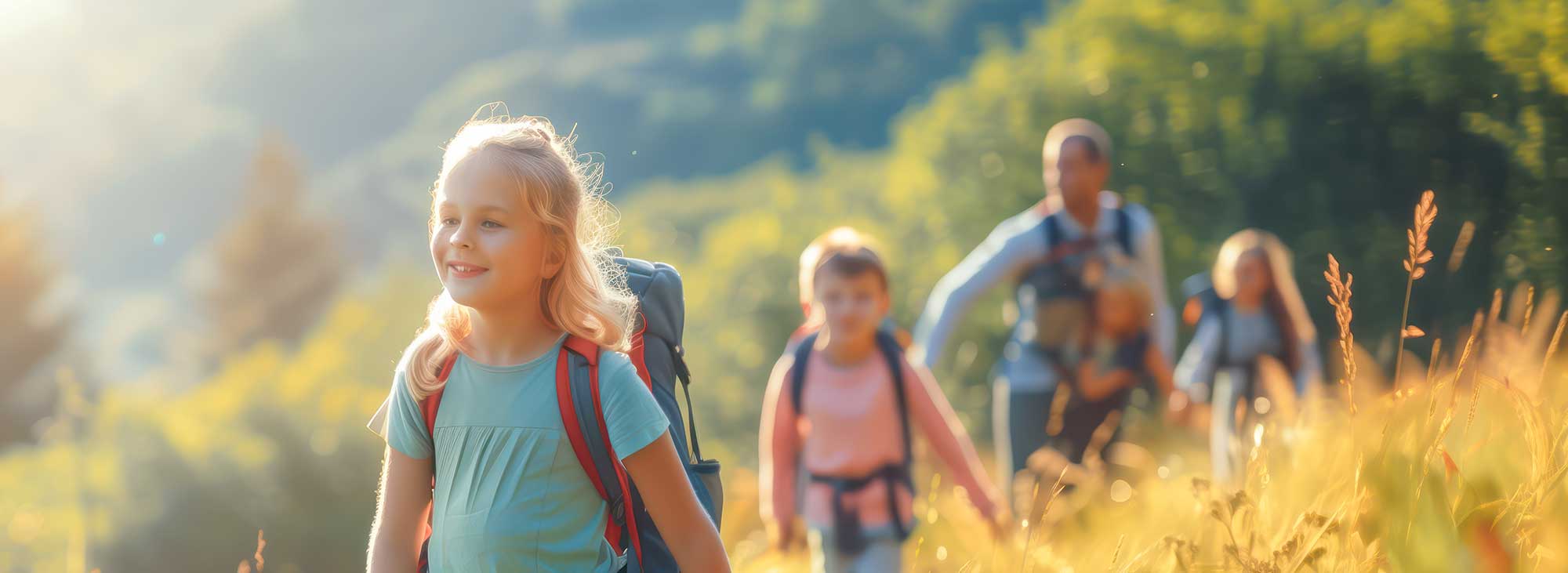 family hiking 